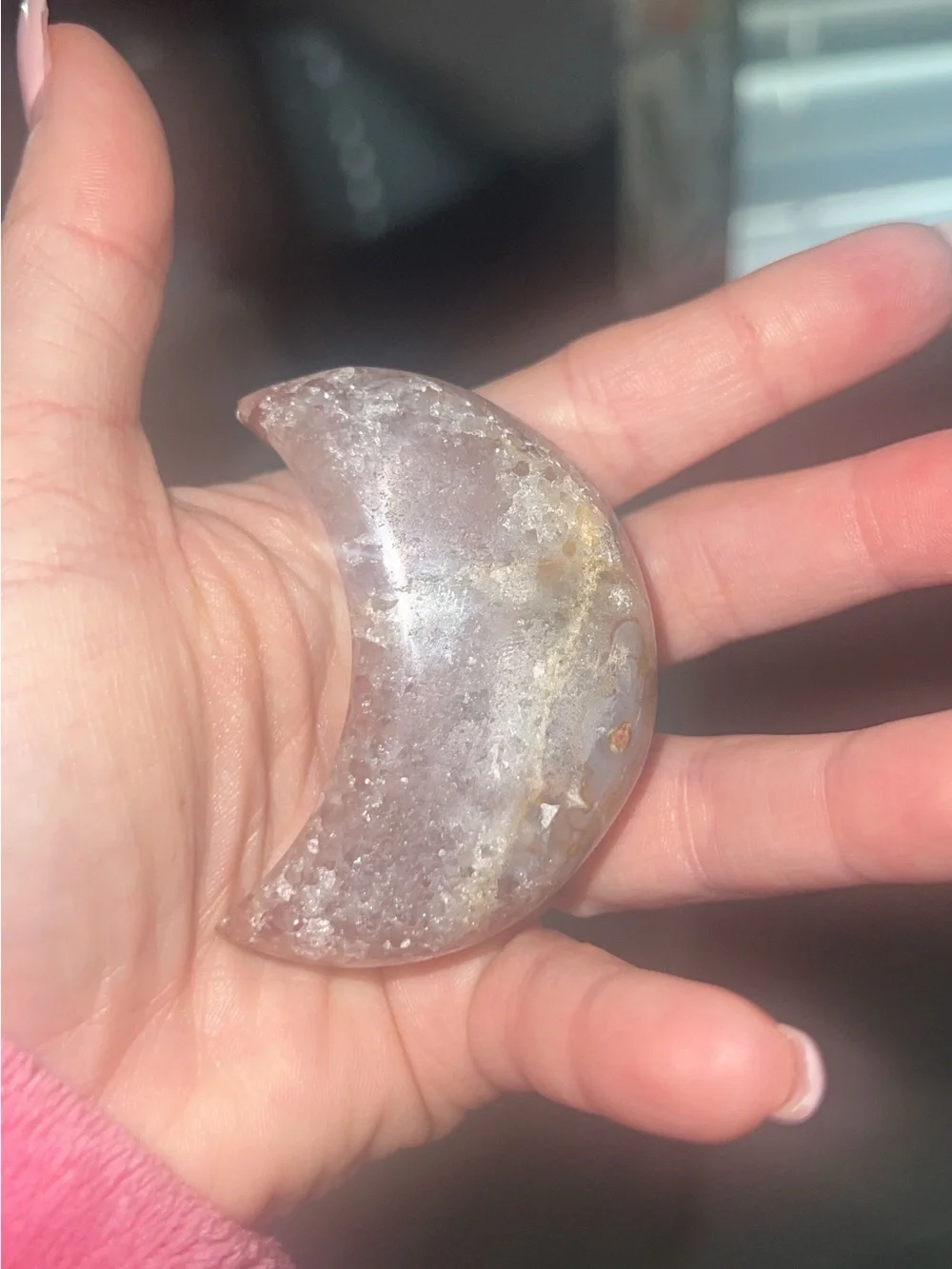 Amethyst crystal hearts & moon